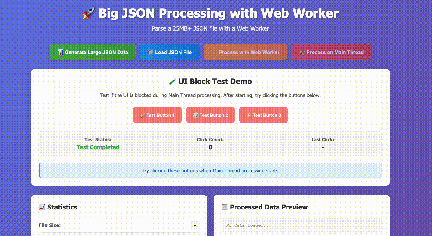 Main Thread vs Web Worker Demo