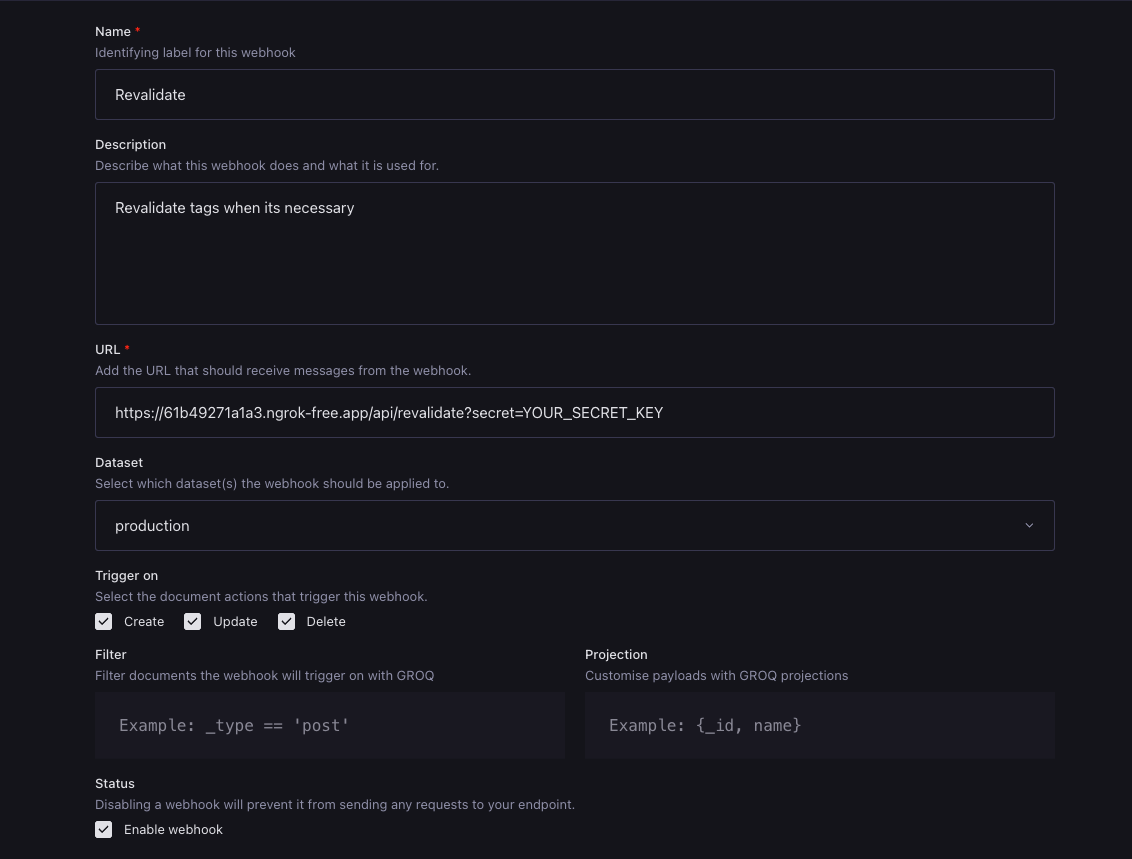 Sanity Webhook Create Sanity Web Hook Create
